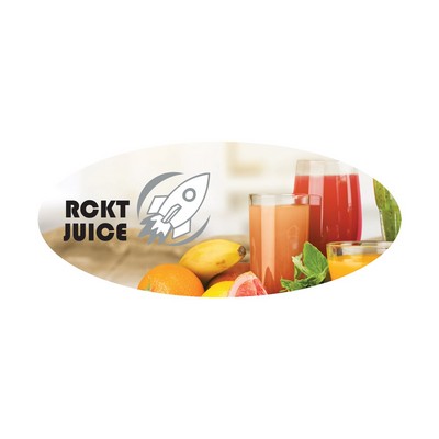 Die Cut Roll Label | Oval | 3/8" x 7/8" | White Gloss Paper | Full Color