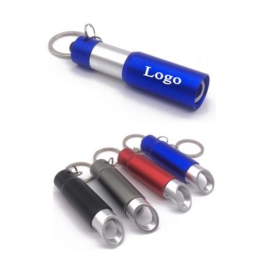 Mini Retractable Bottle Opener/Flashlight Keychain