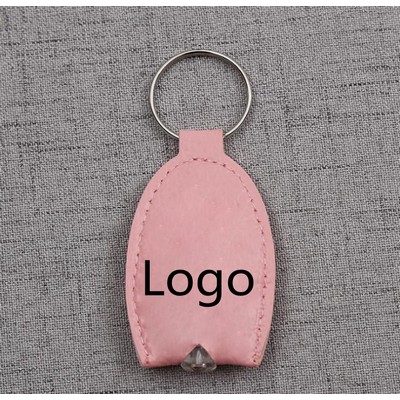 PU Leather LED Flashlight Keychain