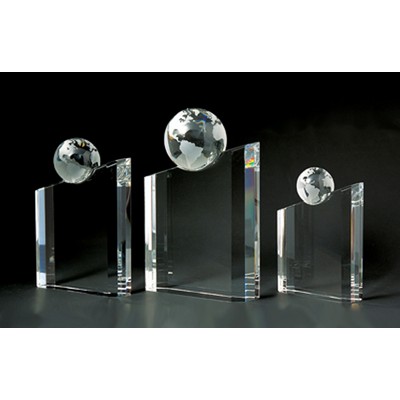 Globe Optical Crystal Award/Trophy 6.625"H