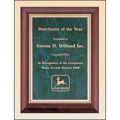 Airflyte® Cherry Finish Plaque w/Emerald Marble Plate (7"x 9")