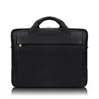 BRONZEVILLE | 15" Black Leather Large Laptop Briefcase | McKleinUSA