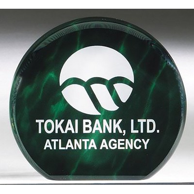 Round Green Marble Award Series, Large (6" Diameter)