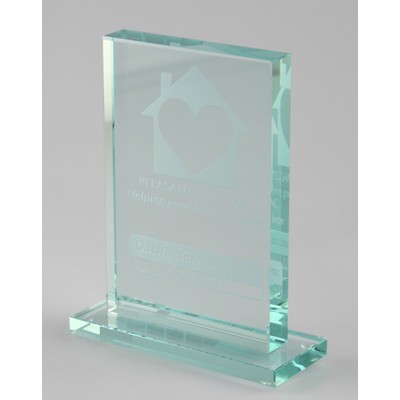 Jade Crystal Award w/Jade Glass Base (4"x6")