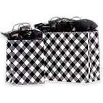 White Buffalo Plaid Paper Shopping Bag (8"x4 3/4"x10 1/4")