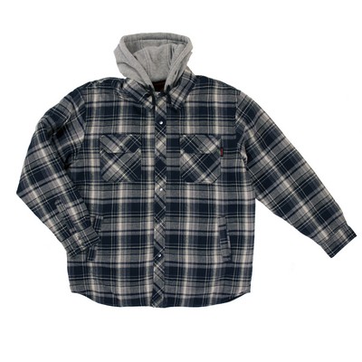 Tough Duck Fooler Front Quilt Lined Flannel Hooded Shirt