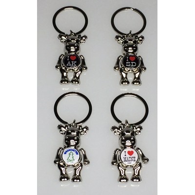 Moose Key Tag w/Dangling Arms & Legs