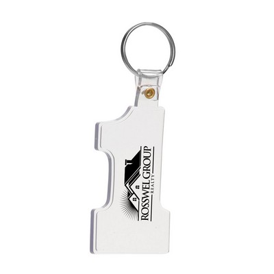 1-Shaped Soft Plastic Key Tag (1 Color Imprint)