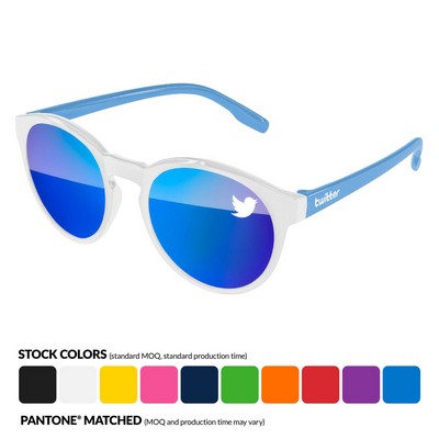 Vicky Mirror Sunglasses w/ 1 Color Lens 2-Tone & Temple Imprint