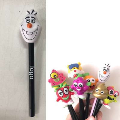 Fashion PU Stress Relieve Ball Pen Children'S Snowman