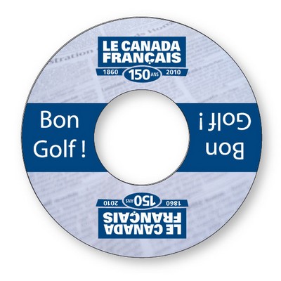 Golf Cup Advertising Ring - .024 white PVC plastic, Full Color Digital