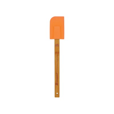 11¾" Orange Silicone Spatula w/ Bamboo Handle