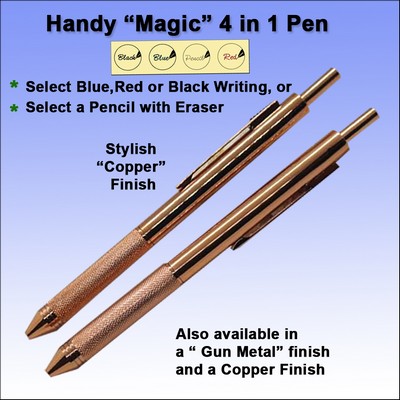 "Magic" 4 in 1 Metal Pen - Copper Finish