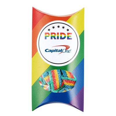 Pride Pillow Box With Window - Rainbow Sour Belt Candy