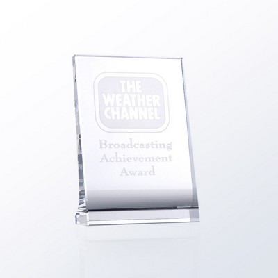 Vertical Plaque Optic Crystal Award - Medium