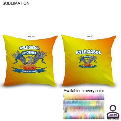 Personalized Sublimated Large Throw Cushion, 16x16, Invisible Zipper Closure, Removable insert