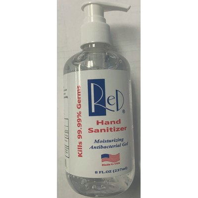 8oz Antibacterial Hand Sanitizer Gel,70% Alcohol (Blank)