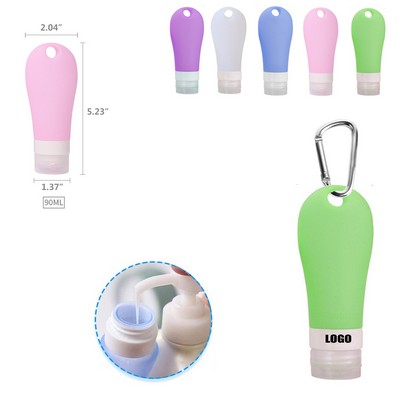 90ml Silicone Travel Bottle w/Carabiner