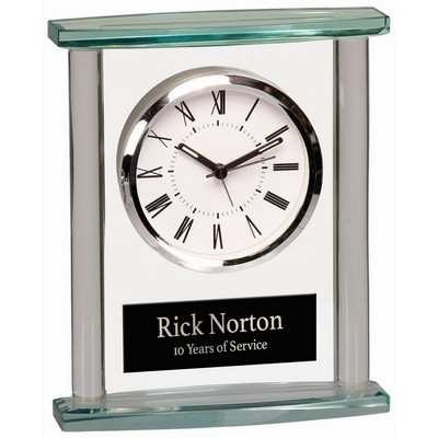 7" Square Glass Clock with Top