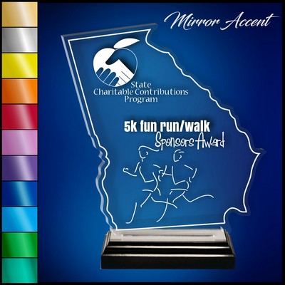 8" Georgia Clear Acrylic Award with Mirror Accent