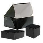 1 Piece Black Lock Corner Cake Bakery Box (8"x4"x4")