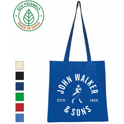 5 oz Cotton Cotton Royal Blue Tote Bag - Eco Friendly Economy Tote 15 x 15