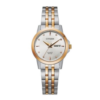 Citizen Ladies' Quartz Watch, Two-tone with White Dial