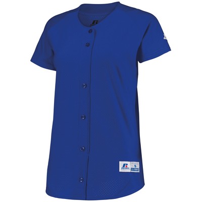 Ladies Stretch Faux Button Jersey