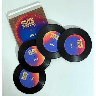 2-Sided Mini Record Coasters - Sets of 4 - Custom Paperboard Box