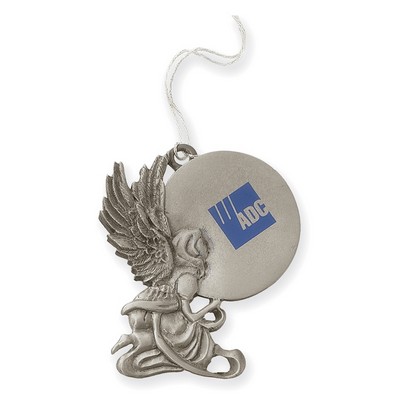 Kneeling Angel Pewter Finish Ornament