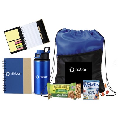 Backpack Set with Notebook, Sport Bottle & Snacks