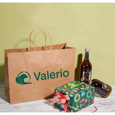 Kraft Paper Gift Bags (12.6L x 4.4D x 9.8H Inches)