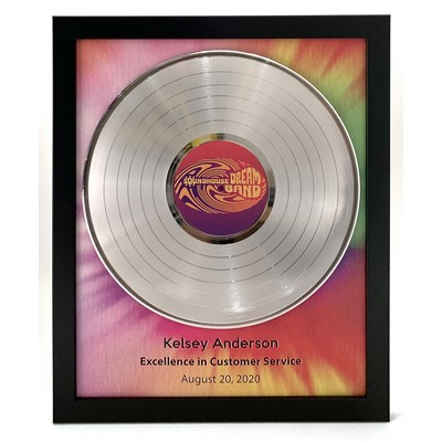 Personalized Platinum Framed LP Records W/ Custom Printed Background