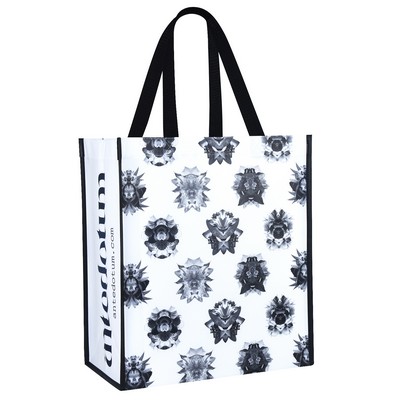 Custom 120g Laminated Non-Woven Artistic Tote Bag 13x15x8