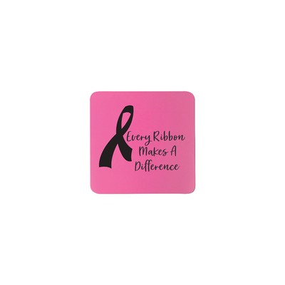 3¾" Pink Square Silicone Coaster