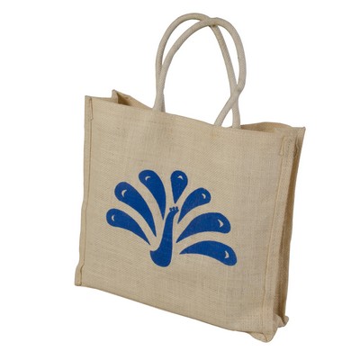 Jute Fiber/Burlap Bag with Thin Rope Handles (12"x3"x11")