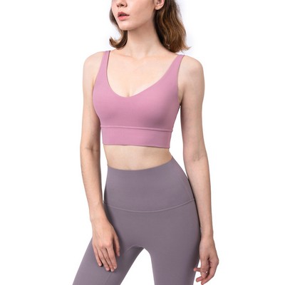 RUNNING GIRL Sports Bra for Women, Sexy Crisscross Back Medium Support Yoga Bra