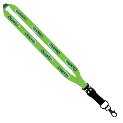 ¾" Dye-Sublimated Lanyard w/Slide Buckle Release, Split-Ring & Lobster Claw