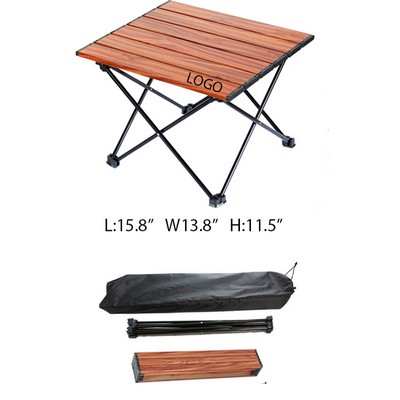 Wood Grain Small Portable Ultralight Aluminum Folding Camping Table