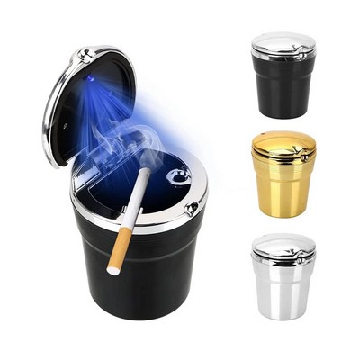 Portable Blue LED Light Car Ashtray