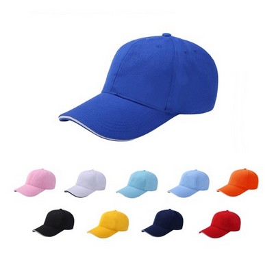 Stock Single-Yarn Drill Cotton 6 Panel Cap w/Double Buckle Back Fastener