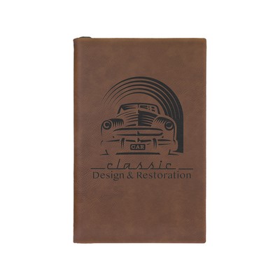 5¼" x 8¼" Dark Brown Leatherette Sketch Book