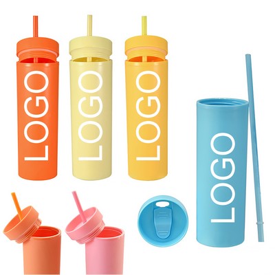 16oz Plastic Tumbler with Straw