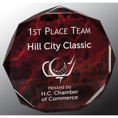 7" Red Marble Octagon Acrylic Award