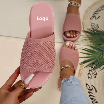 Women's Summer Open Toe Slide Slippers Slide Sandal for Indoor/Outdoor