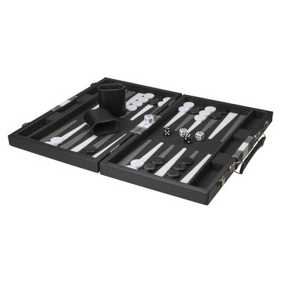 Black Backgammon with Stripe Set, 15"