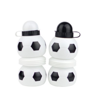 Folding water bottle with soccer ball style and suction nozzle