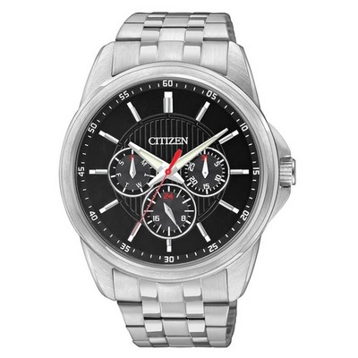 Citizen® Men's Quartz Stainless Steel Watch w/Black Dial