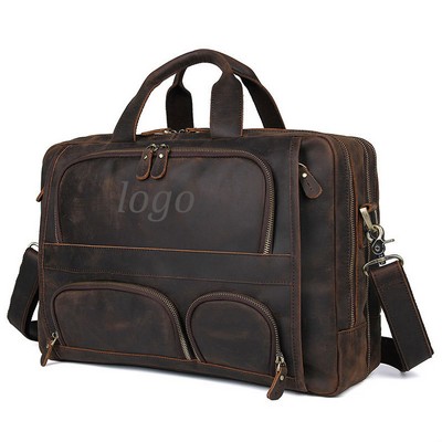 Travel Buffalo Leather Briefcase