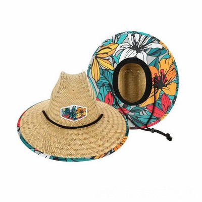 Straw Hat w/Custom Patch